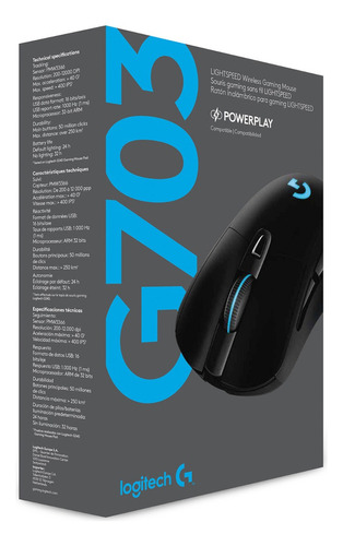 Mouse Gamer Inalambrico Logitech G703 Lightspeed Color Negro