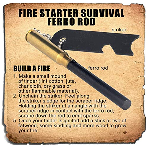 Pedernal Ferrocerio Ferrocerio Encendedor De Fuego Supe...