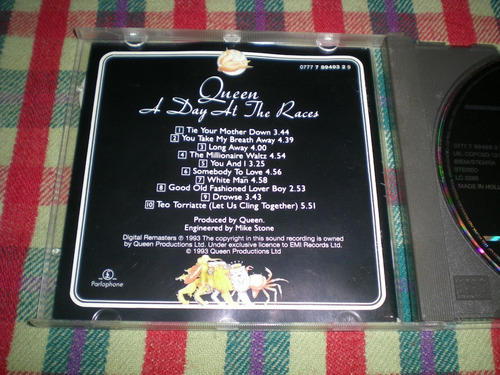 Queen / A Day At The Races Cd Made In Holland D1 (Usado)