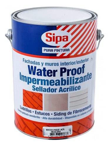 Impermeabilizante 1gl Incoloro Waterproof Sipa