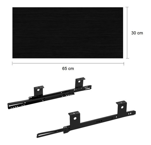 Imagem 2 de 6 de Corrediça Para Teclado Com Prateleira Kit