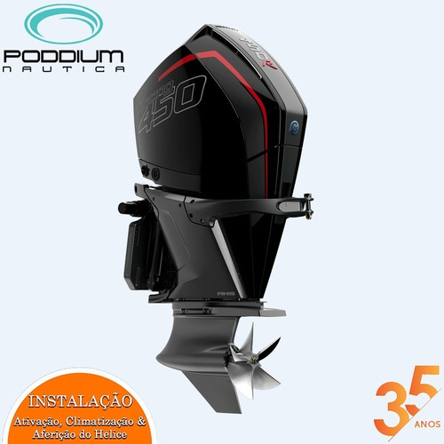 Imagem 3 de 9 de Motor De Popa Mercury 450 Hp L 4t Racing + Frete E/t Poddium