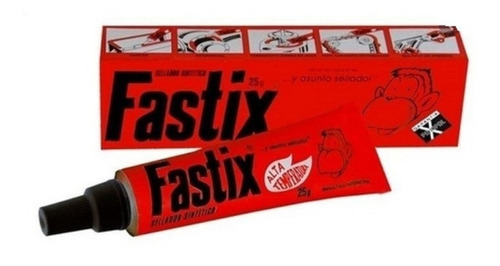 Sellador Silicona Alta Temperatura Fastix Rojo Pomo 25g 