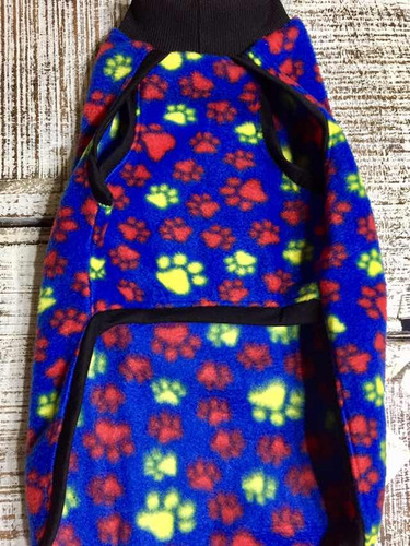 Capas Para Perros Polar Simple Estampada Tipo Buzo T.2 38cm