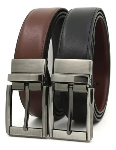 comprar Cinto Masculino Couro Dupla Face 2 Em 1 Preto Marrom Social