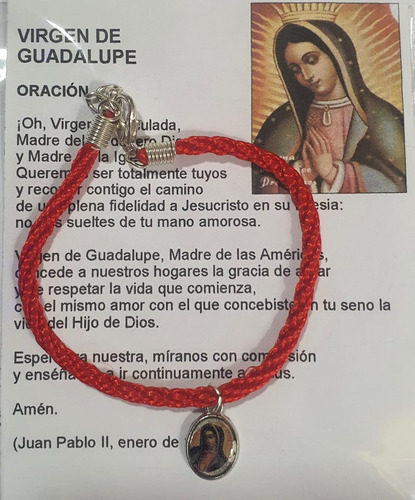 Imagen 1 de 2 de Pack 6 Pulsera De Virgen De Guadalupe, Hecha A Mano