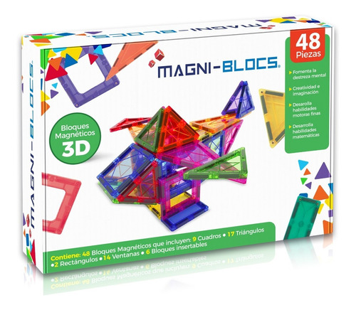 Magni Blocs 48 Pz, Bloques De Construcción Magnéticos, Imán