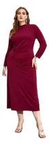 Comprar Vestido Mujer Curvy Largo Fiesta Poliéster Mujer Bordo
