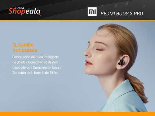 Imagen 3 de 10 de Auriculares Bluetooth Xiaomi Redmi Airdots 3 Pro Negro -*