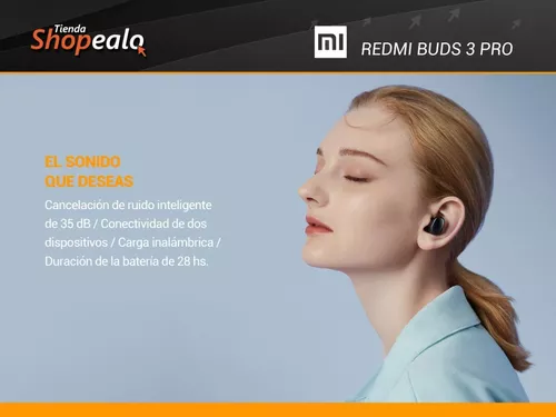 Xiaomi Redmi Buds 3 Pro True Wireless Airdots Auriculares intrauditivos de  35 dB, cancelación inteligente de ruido, duración de la batería de 28
