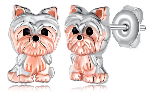 Pendientes De Perro Yorkie 925 Pendientes De Tuerca Yorkie L