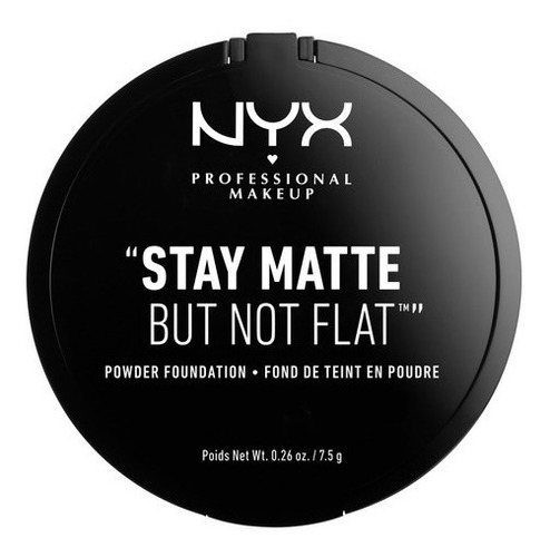 A base de maquiagem profissional NYX em pó permanece fosca, mas não plana, em tom castanho - 7,5 g