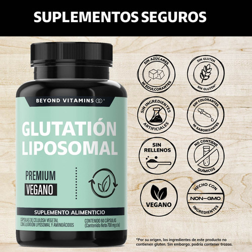 L- Glutation Liposomal - Suplemento Alimenticio -60 Cápsulas Sin Sabor