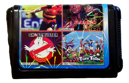4 In 1 Tiny Toons Tecmo World Cup '92 Rambo 3 Crude Buster @