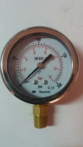 comprar Manometro 0 A 200 Psi Dial 2 1\u002F2 Con Glicerina 