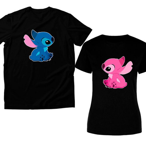 Playeras Pareja Stitch Amor Novios Par