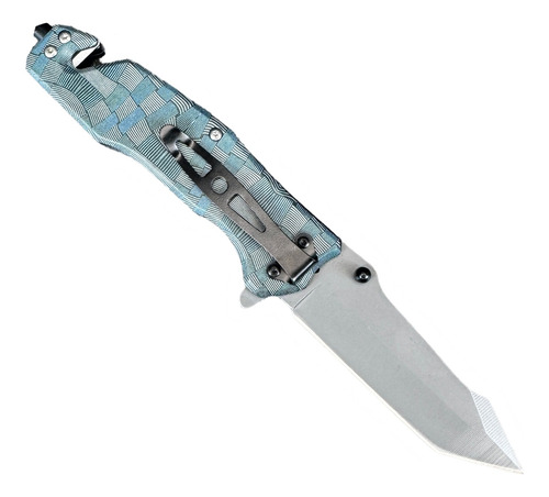 Canivete Mastiff Inox Tatico Corta Cinto Quebra Vidro