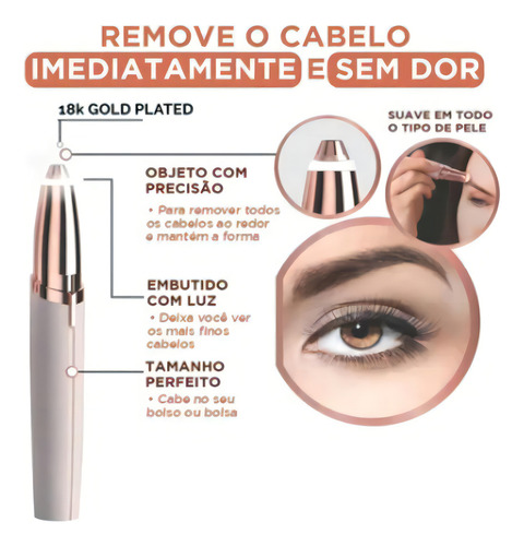 Mini Cortador De Pelos Sobrancelha Caneta Indolor Portatil