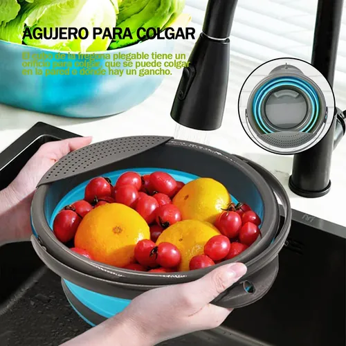 Cubeta Plegable De Silicón, 10 Litros, Cubo Plegable Con