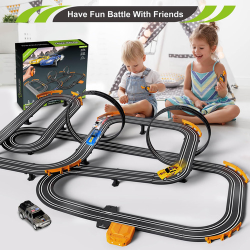 Set De Pista De Carreras Slot Car Eléctrico Con 4 Autos Y 2 Color
