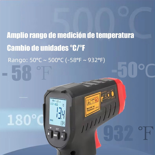 Termómetro infrarrojo industrial Uni-T UT306S punto laser 146x78x 45mm