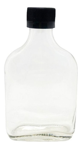 Botella Vidrio Petaca Con Tapa Plastica Precinto 200 Cc X12