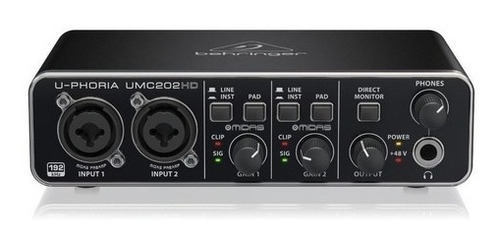 Interface Audio Behringer Uphoria Umc202hd 2x2,24bit/192khz 