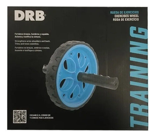 Rueda Abdominal Drb Fortalece Brazo Espalda Tonifica Cintura Negro/turquesa