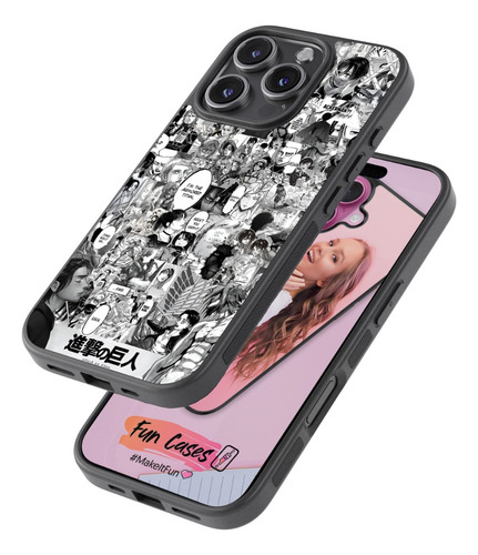 Funda Attack On Titan Eren Mikasa Levi Ackerman Armin Hange Negro Iphone 17