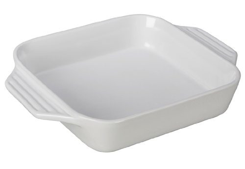 Le Creuset Plato Cuadrado De Gres, De 9,5 Pulgadas, Blanco