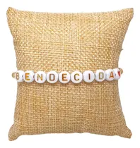 Comprar Pulsera Mujer, Hilo Beige, Frases, Bendecida - Joyas Lucyana