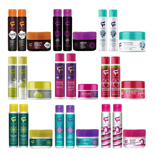 6 Kit De Produtos Fashion Com Shampoo Cond Mascara Atacado