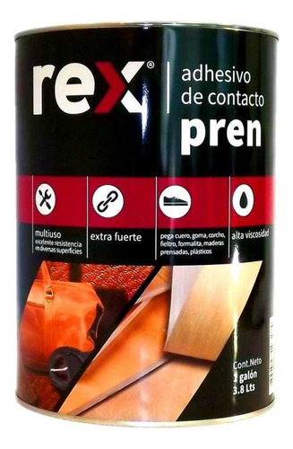 Adhesivo Contacto Pren, Galón 3.8 Lts Rex Multiuso