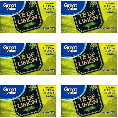 6 Pzs Te De Limón Digestión Sist Respiratorio Sin Cafeína