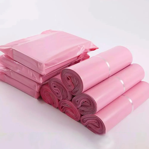 100 Bolsas Sobres De Plástico Para Paquetería 25*35cm Color Rosa
