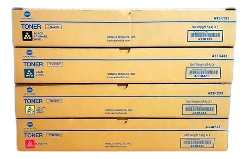 comprar Toner Konica Minolta Tn-220c, Tn-220m, Tn-220y, Tn-220k