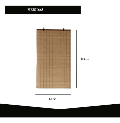 Cortina De Bambú Natural 60x125