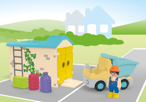 Bloques Playmobil Junior Camión De Construcción Con Garaje
