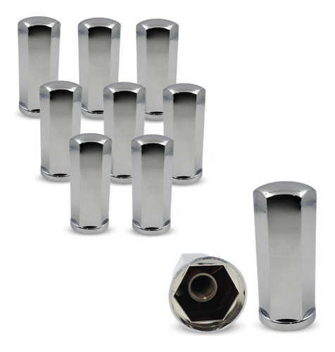 Kit 10 Piezas Capuchones Cubre Tuerca Largo Hexagonal Rosca