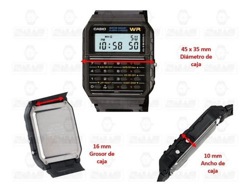 Reloj Casio Ca53 1z Unisex Calculadora Negro Resina Full