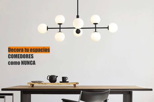 Lampara De Techo Colgante Candelabro Moderno Nórdica Cosmos Color Negro