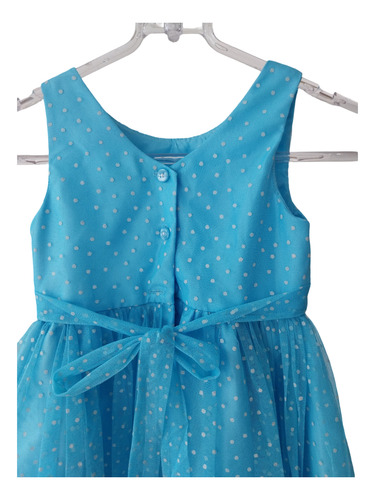 Vestido Nena Tul Turquesa Lunar Forrado Jona Michelle Talle5 (Usado)