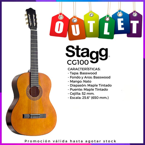 Guitarra Criolla D Estudio Superior Stagg Cg100 4/4 Outlet 5 (Reacondicionado)