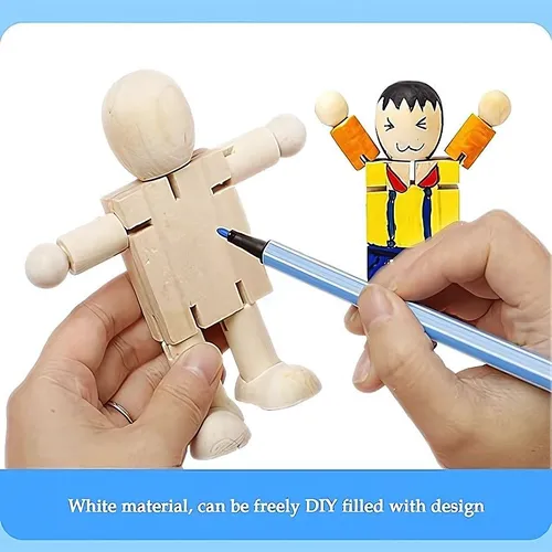 Figura Humana 30+11cm Madera Maniquí Para Arte Y Dibujo