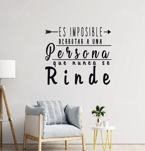 Vinilo Decorativo Frase Es Imposible Derrotar A Una Persona 