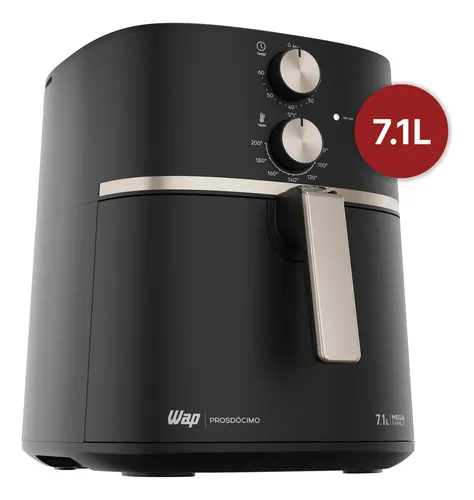 Fritadeira Elétrica Air Fryer Wap Mega Family 7,1 Litros Antiaderente 1700w Preto, Cinza E Champagne 127v