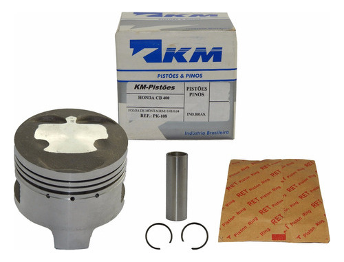 Kit Pistão Com Anéis Honda Cb 400 1,00 Marca: Km / Retpins