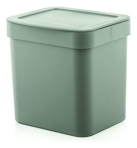 Lixeira Trium Verde 4,7 Litros Com Tampa - Marca Ou -cozinha