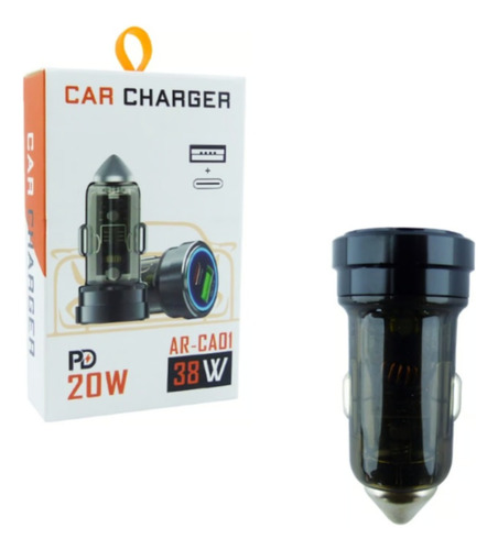 Cargador 1 Usb Y 1 Pd Type-c 38w Ar- Ca01 12 Volt