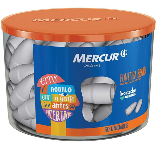 Borracha Ponteira Branca Mercur C/50